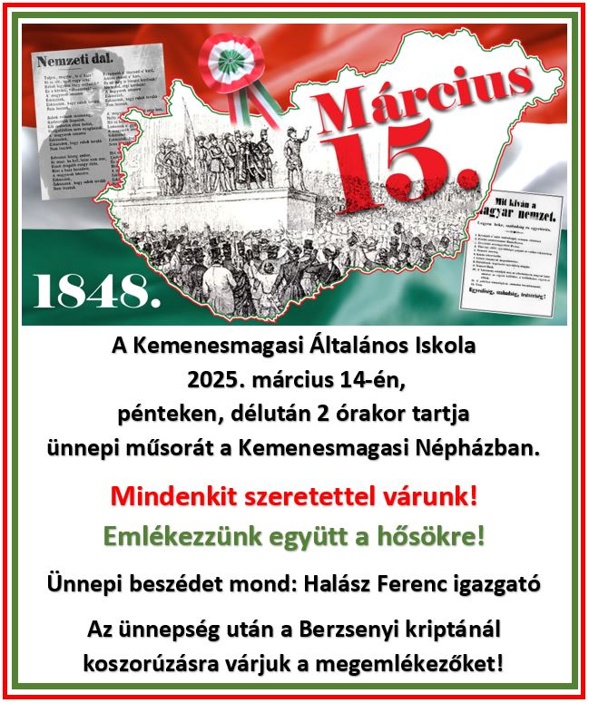 NEMZETI ÜNNEPÜNK: MÁRCIUS 15.